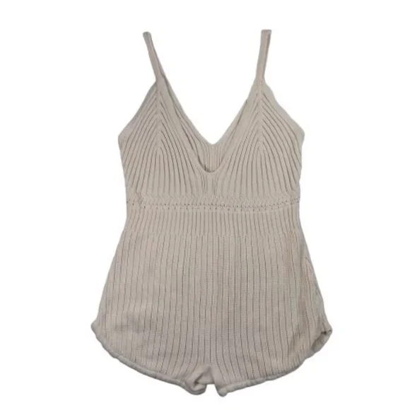 By Anthropologie XL Open Waters Knit Romper One Piece Beachy Boho Hippie - Picture 3 of 4